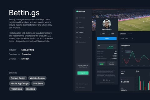 Betting Tracking Application and Website project