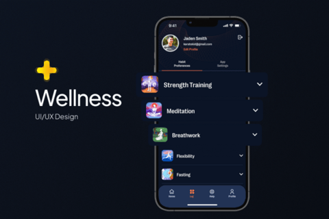 UI/UX Design for Wellness project