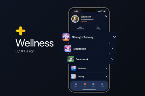 UI/UX Design for Wellness project