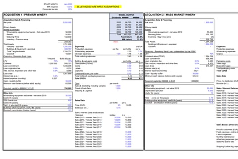 M&A Financial Model project