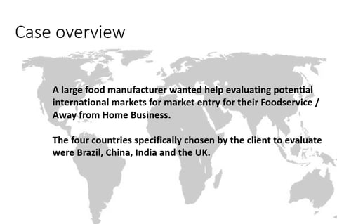 International Foodservice Market Entry project
