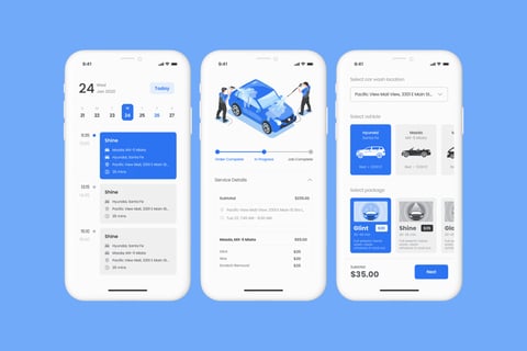 UI Design for a Car Wash App project
