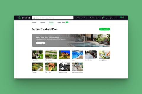 UI Design for a Landscaping and Construction Marketplace Web App project