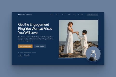Website Design for a Diamond Broker project