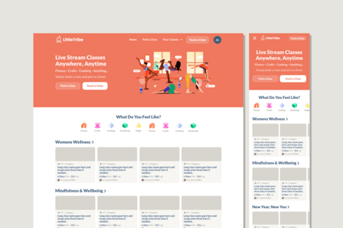 UI/UX Branding, and Research for a Fitness Class Marketplace Website project