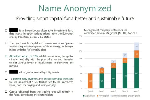 Investment Teaser project