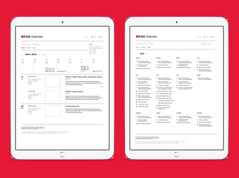 R/GA Internal Events Calendar project