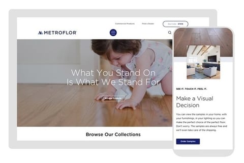 Sitemap, User Experience, Wireframes and Website Design for Luxury Flooring Company project