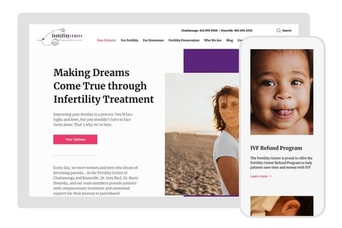 User Experience Journey and Website Design for The Fertility Center project