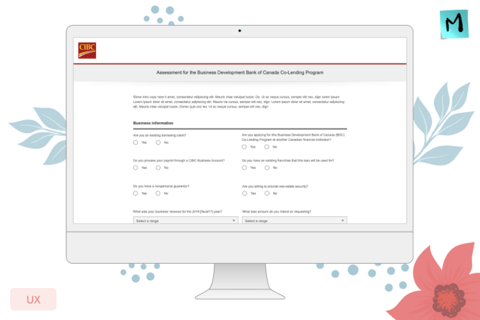 UX Designer | Business Loan Application for CIBC project