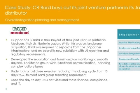 Integration Management and Fast Close project