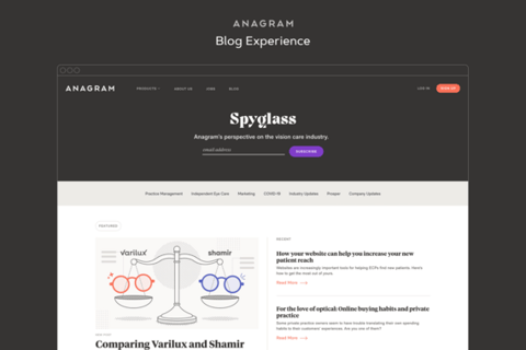 Anagram's Blog Experience project
