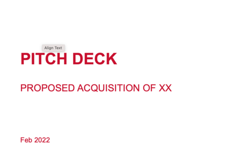Pitch Deck (M&A) project