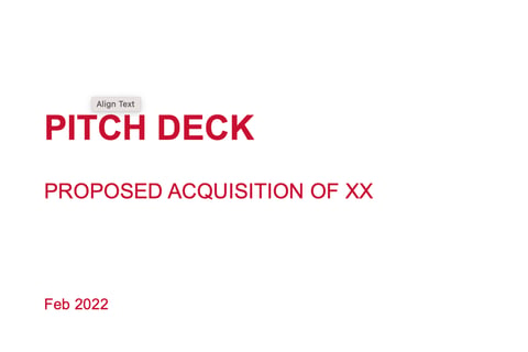 Pitch Deck (M&A) project