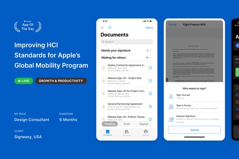 UX Triumph: How SignEasy Grew Downloads by 700% and Became "App of the Day'' Across 151 Countries project