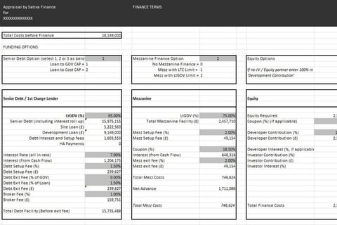 Finance Modeling and Presentation for Mixed Use Real Estate Development Project in London project