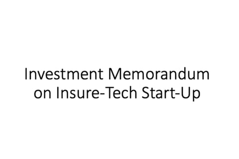 Investment Thesis Presentation for an Insurance Startup project