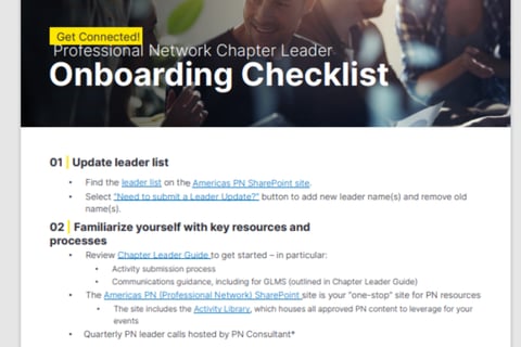 Onboarding Checklist for Employee Resource Group Leaders project