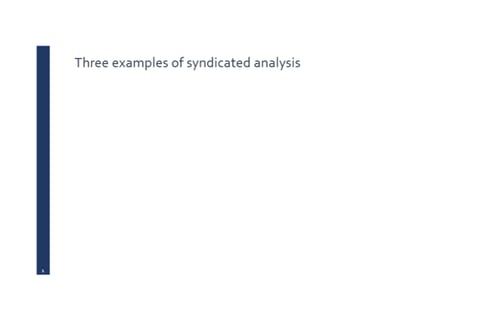 Example of Syndicated Data Work project