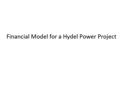Hydropower Business Financial Model project