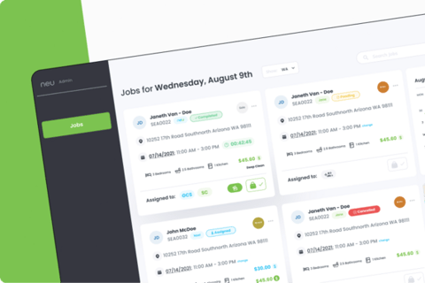 Neu | Responsive Web Dashboard Redesign for a Cleaning Marketplace project