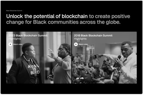 Webflow Designer for Black Blockchain Summit Website project