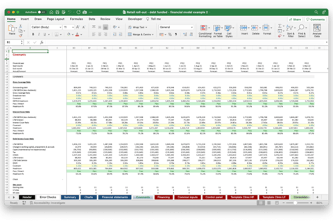 Financial Model for New Site Rollout project