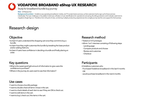 Broadband eShop UX Research project