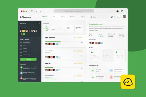 Redesign of Basecamp Homepage project
