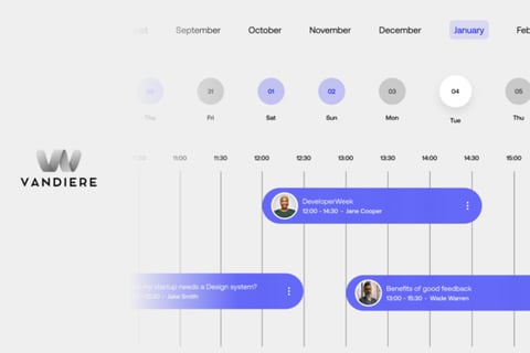 Webinar Calendar UI Design project