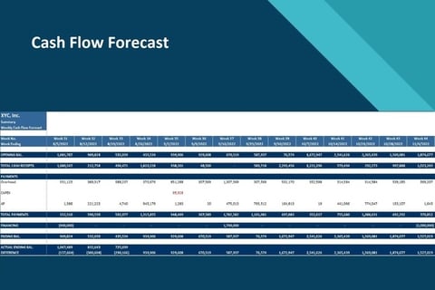 Rolling Cash Flow Forecast project
