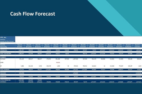 Rolling Cash Flow Forecast project