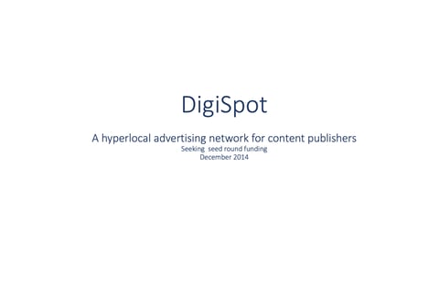 Seed Round Funding Presentation for a London-based Ad-tech Startup in 2014 project