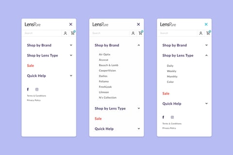 LensPure - Navigation Redesign project