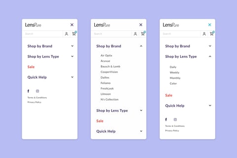 LensPure - Navigation Redesign project