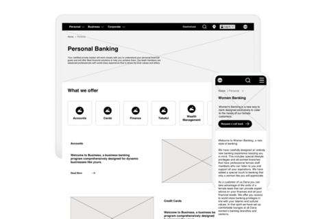UX Design for a Bank Website project