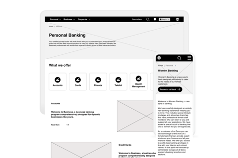UX Design for a Bank Website project