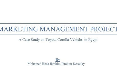 Marketing Management Project project