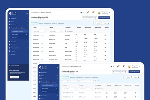 UI Design and UX Research | Qoyod Accounting Web Portal project