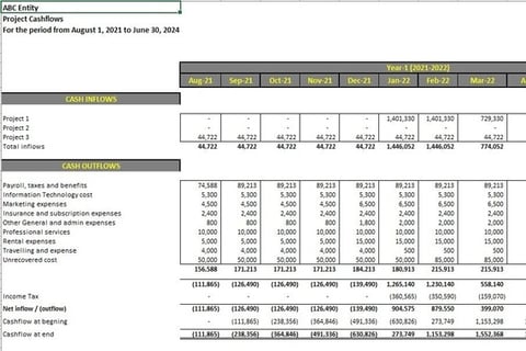 Ten-year Financial Forecast for a Global Construction Consulting project