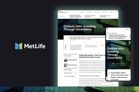 Metlife Investments Thought Leadership Site project