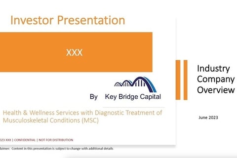 Investor Presentation for a Medical Device Diagnostics Company project