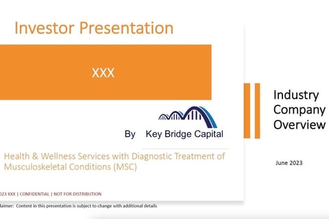 Investor Presentation for a Medical Device Diagnostics Company project