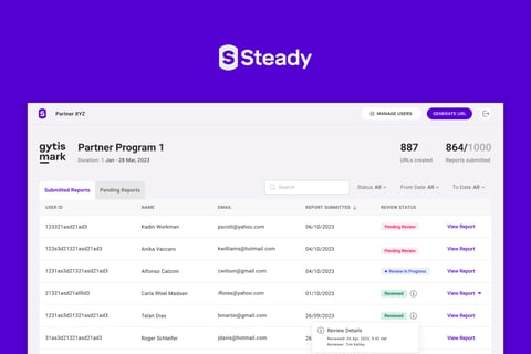 Management Web App for Steady project