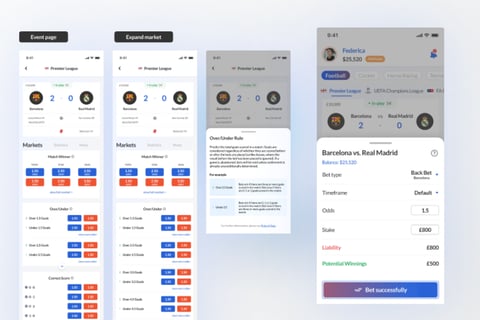 Designer for a Sports Betting App project