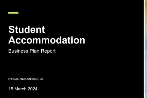 Business Plan for the Development of Student Accommodation project