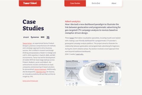 Tamar Schori - Main Portfolio project