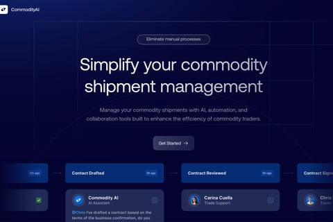 Y Combinator AI & Automation App for Commodity Shipments project