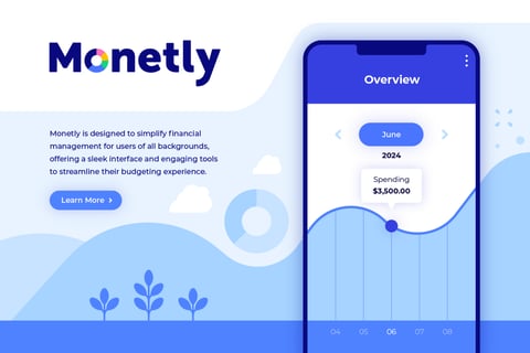 Monetly - Personal Finance App | Illustration, UI, and Presentation Design project