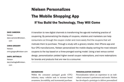 Nielsen Personalizes the Mobile Shopping App project